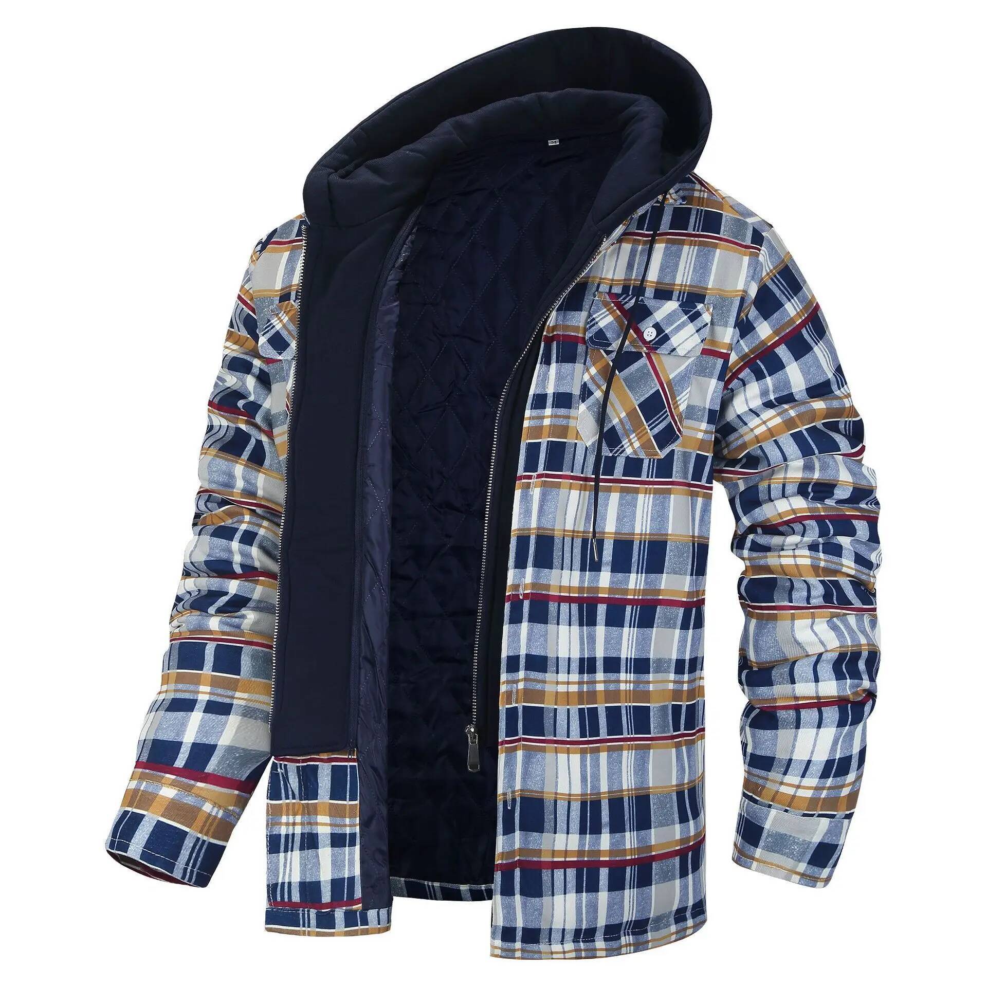 겨울 플란넬 체크 자켓 남성 캐주얼 탈부착 후드 헤비웨 - Flannel Plaid Shirt Heavy Weight 리뷰 및 가격