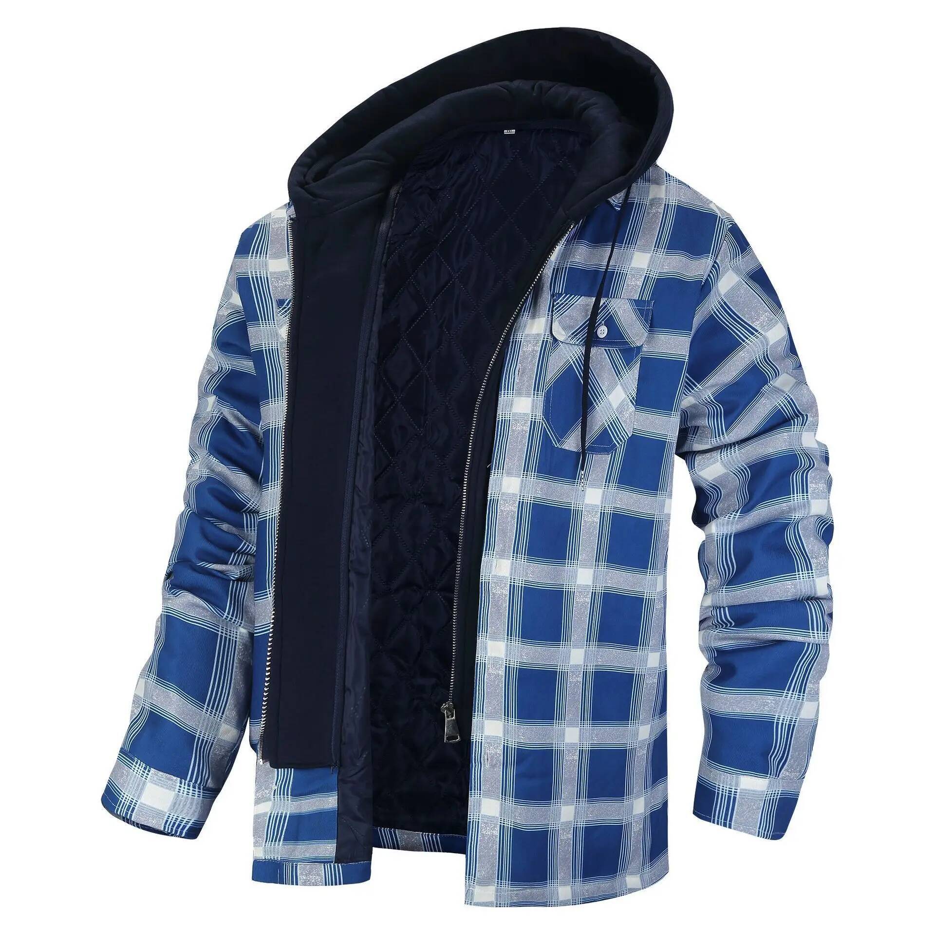 겨울 플란넬 체크 자켓 남성 캐주얼 탈부착 후드 헤비웨 - Flannel Plaid Shirt Heavy Weight 리뷰 및 가격