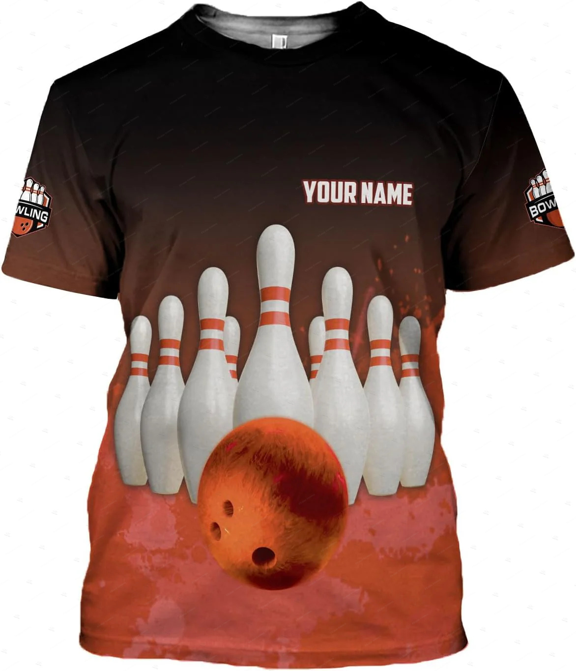 사용자 정의 이름 그라디언트 볼링 불꽃 낙서 다채로운  - Short Sleeve Bowling Shirt Retro 리뷰 및 가격