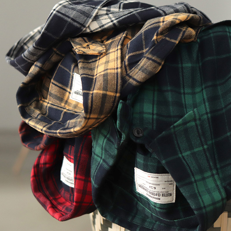 가을 신상 일본 레트로 300g 헤비웨이트 긴팔 라펠  - Flannel Plaid Shirt Heavy Weight 리뷰 및 가격