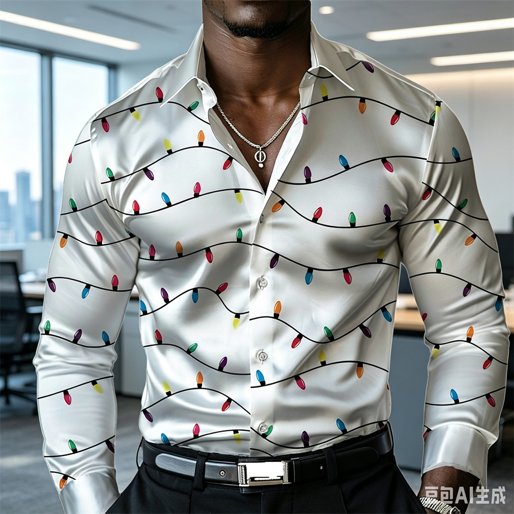 크리스마스 남성용 랜턴 셔츠 새틴 셔츠 버튼업 셔츠 긴 - Mens Satin Silk Dress Shirt 리뷰 및 가격