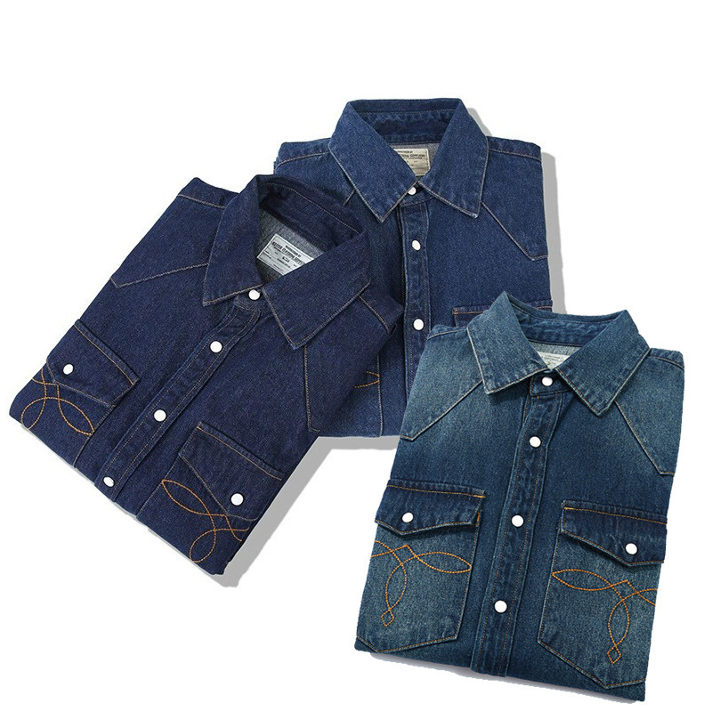 아메리칸 워시 빈티지 데님 셔츠 펄 스냅 웨스턴 헤비웨 - Mens Western Denim Pearl Snap Shirt 리뷰 및 가격