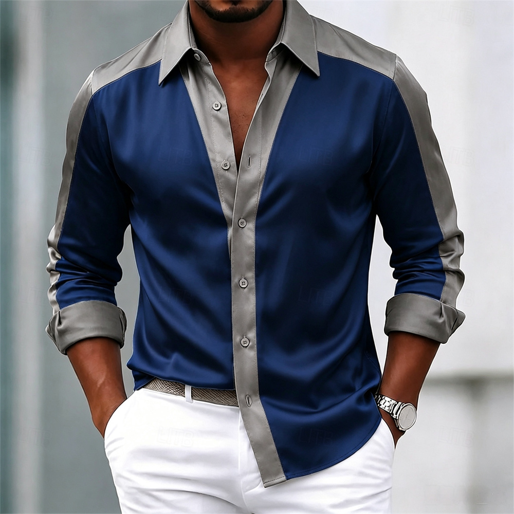 남성용 셔츠 새틴 셔츠 드레스 셔츠 캐주얼 셔츠 버튼업 - Mens Satin Silk Dress Shirt 리뷰 및 가격