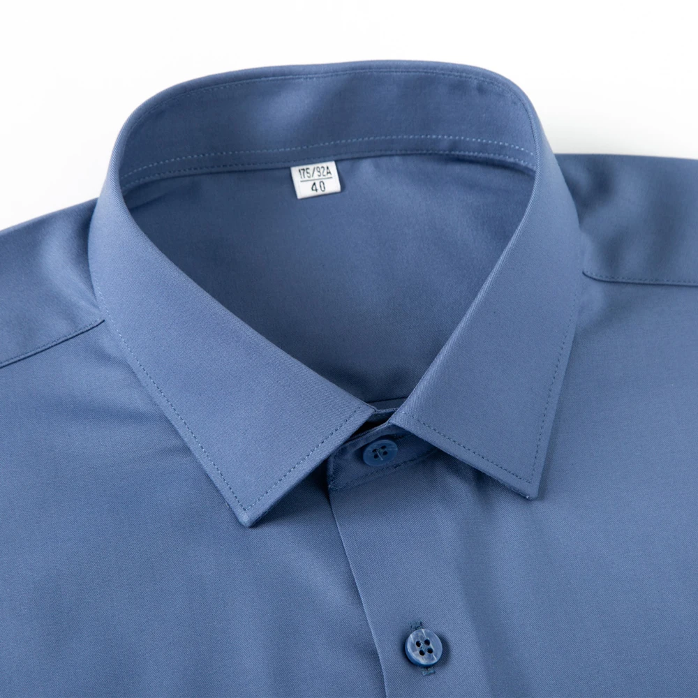 남성용 새틴 느낌의 긴팔 비즈니스 캐주얼 셔츠, 구김  - Breathable Bamboo Fiber Shirt Non Iron 리뷰 및 가격