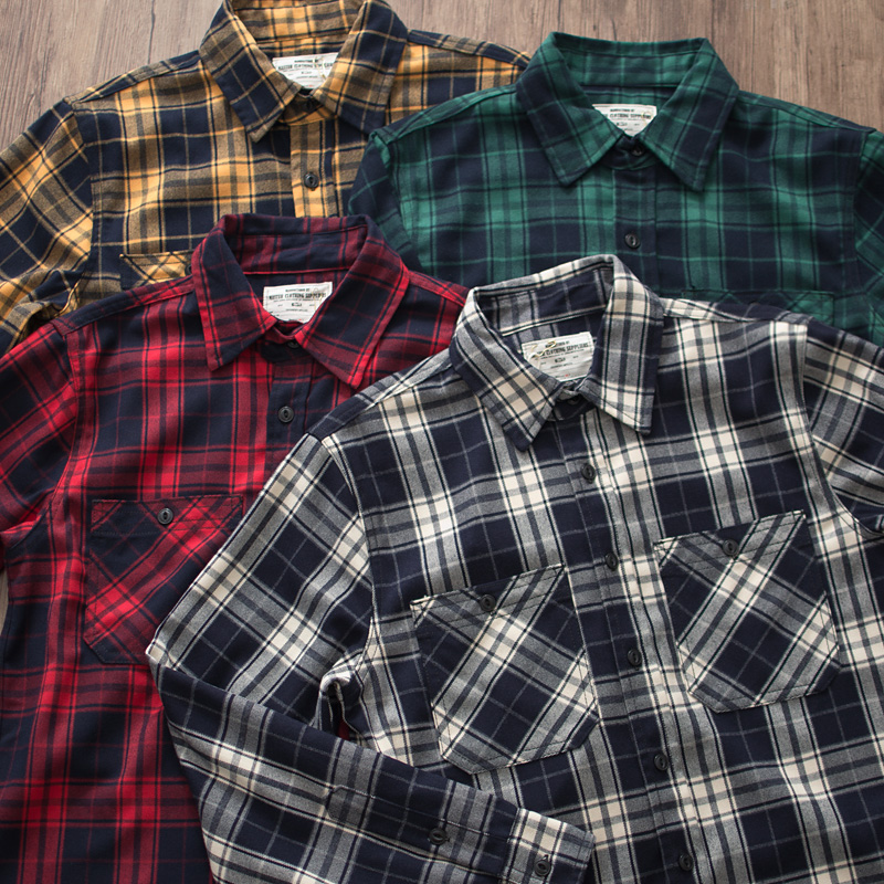 가을 신상 미국 레트로 300g 헤비웨이트 긴팔 라펠  - Flannel Plaid Shirt Heavy Weight 리뷰 및 가격