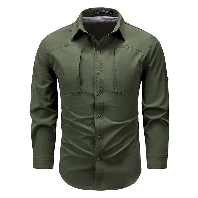 봄 가을 남성용 긴 소매 카고 셔츠 빠른 건조 남성용  - Tactical Military Shirt Cargo 리뷰 및 가격