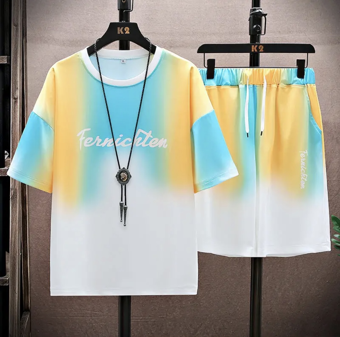 신상 핫세일 여름 커플 아이스 실크 세트, 루즈핏 한국 - T-Shirts 리뷰 및 가격